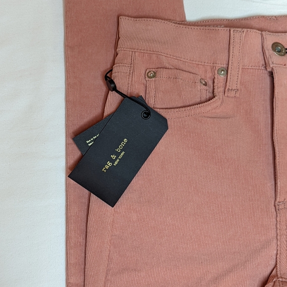 RAG & BONE Cameo High-Rise Super Soft Corduroy Skinny Jeans in Pink Size 24 - Picture 1 of 11
